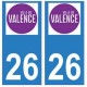 26 Valence logo autocollant plaque stickers ville