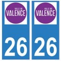 26 Valence logo autocollant plaque stickers ville