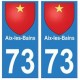 73 Aix-les-Bains blason autocollant plaque immatriculation ville