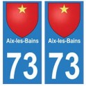 73 Aix-les-Bains blason autocollant plaque immatriculation ville