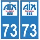 73 Aix-les-Bains logo autocollant plaque immatriculation ville