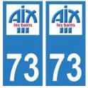 73 Aix-les-Bains logo autocollant plaque immatriculation ville