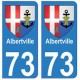 73 Albertville blason autocollant plaque immatriculation ville
