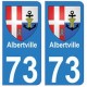 73 Albertville blason autocollant plaque immatriculation ville