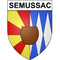Pegatinas escudo de armas de Semussac adhesivo de la etiqueta engomada