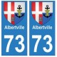 73 Albertville blason autocollant plaque immatriculation ville