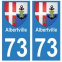 73 Albertville blason autocollant plaque immatriculation ville