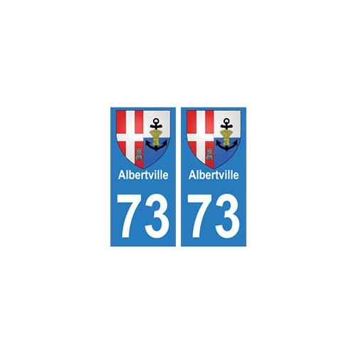 73 Albertville blason autocollant plaque immatriculation ville