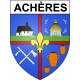 Pegatinas escudo de armas de Achères adhesivo de la etiqueta engomada