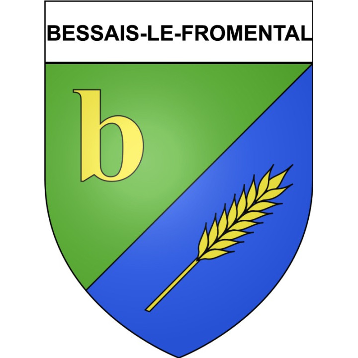 Pegatinas escudo de armas de Bessais-le-Fromental adhesivo de la etiqueta engomada