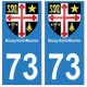 73 Bourg-Saint-Maurice blason autocollant plaque immatriculation ville