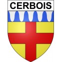 Cerbois 18 ville Stickers blason autocollant adhésif