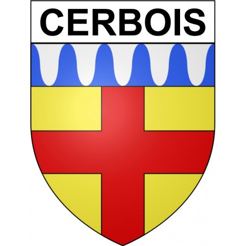 Cerbois 18 ville Stickers blason autocollant adhésif