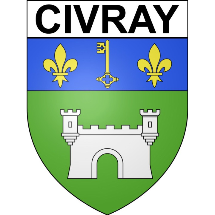 Civray 18 ville Stickers blason autocollant adhésif