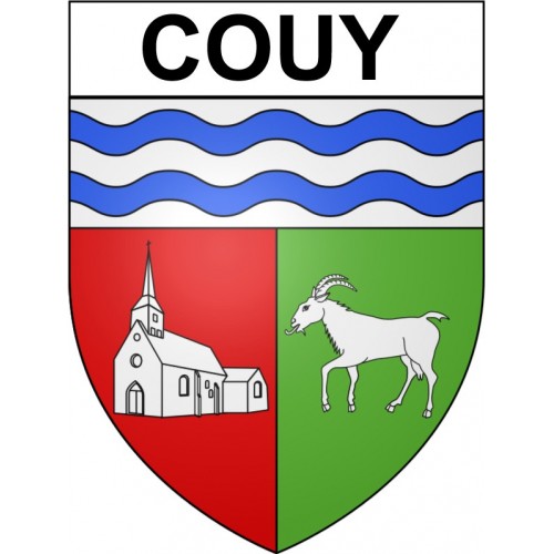 Couy 18 ville Stickers blason autocollant adhésif