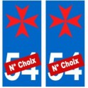 Croix Malte autocollant plaque