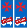 Croix Malte autocollant plaque