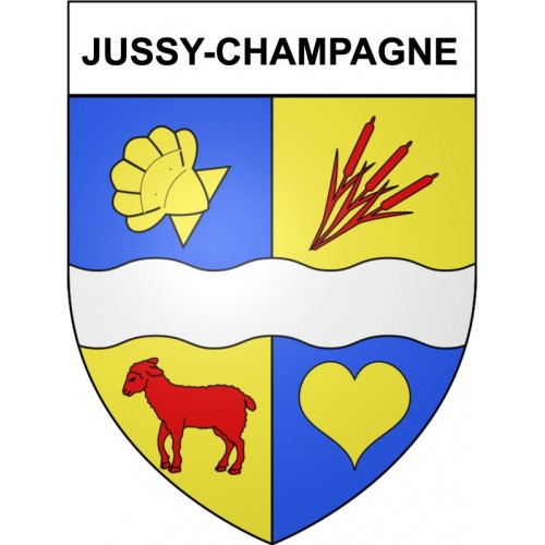 Jussy-Champagne 18 ville Stickers blason autocollant adhésif