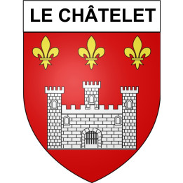 Le Châtelet 18 ville Stickers blason autocollant adhésif