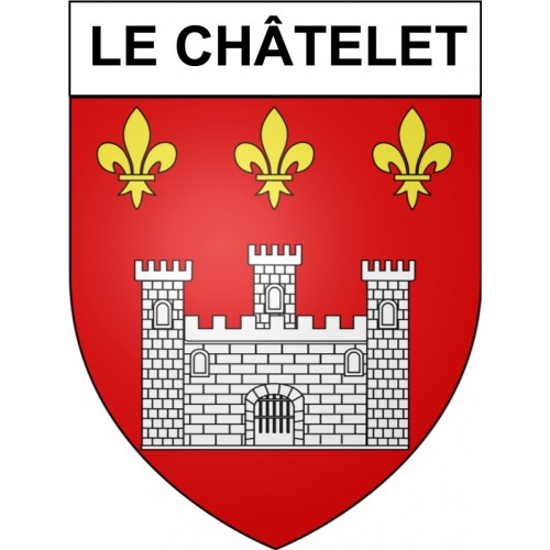 Le Châtelet 18 ville Stickers blason autocollant adhésif