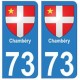 73 Chambéry blason autocollant plaque immatriculation ville