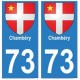 73 Chambéry blason autocollant plaque immatriculation ville
