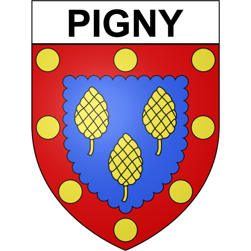 Pigny 18 ville Stickers blason autocollant adhésif