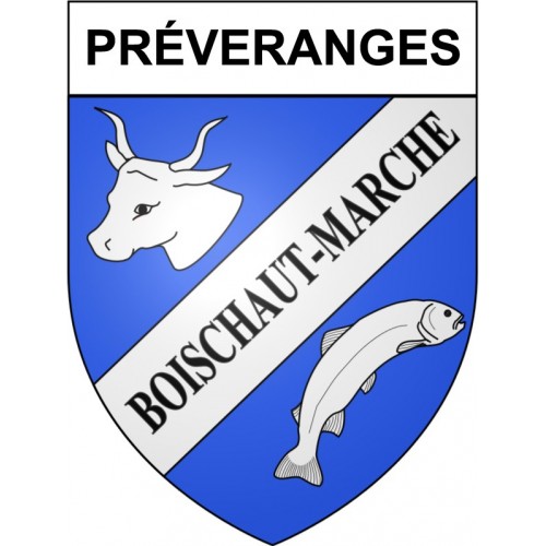 Préveranges 18 ville Stickers blason autocollant adhésif