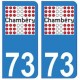 73 Chambéry logo autocollant plaque immatriculation ville