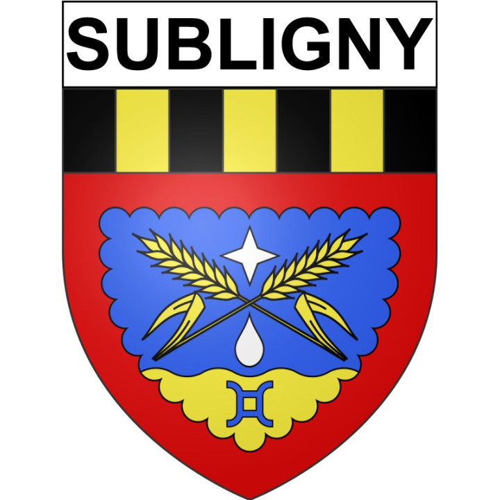 Subligny 18 ville Stickers blason autocollant adhésif