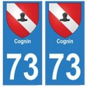 73 Cognin blason autocollant plaque immatriculation ville