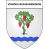 Pegatinas escudo de armas de Vignoux-sur-Barangeon adhesivo de la etiqueta engomada