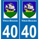 40 Vieux-Boucau autocollant plaque blason armoiries stickers département ville