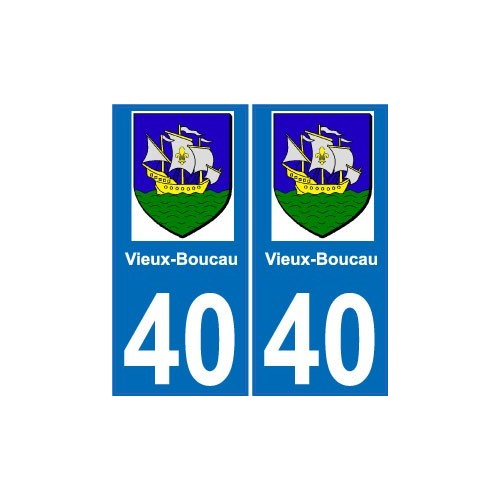 40 Soorts-Hossegor de la etiqueta engomada de la placa de escudo de armas el escudo de armas de pegatinas departamento de la ciu