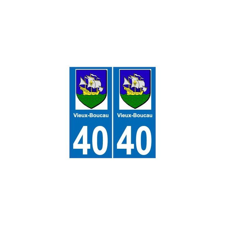 40 Vieux-Boucau autocollant plaque blason armoiries stickers département ville