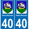 40 Vieux-Boucau autocollant plaque blason armoiries stickers département ville