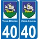 40 Soorts-Hossegor sticker plate coat of arms coat of arms stickers department city