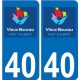 40 Soorts-Hossegor de la etiqueta engomada de la placa de escudo de armas el escudo de armas de pegatinas departamento de la ciu
