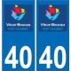 40 Vieux-Boucau autocollant plaque Logo stickers département ville