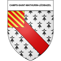 Pegatinas escudo de armas de Camps-Saint-Mathurin-Léobazel adhesivo de la etiqueta engomada