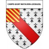 Pegatinas escudo de armas de Camps-Saint-Mathurin-Léobazel adhesivo de la etiqueta engomada