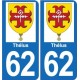 62 Thélus coat of arms sticker plate stickers city