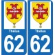 62 Thélus blason Logo 2 autocollant plaque stickers ville