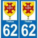 62 Thélus coat of arms sticker plate stickers city