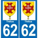 62 Thélus blason Logo 2 autocollant plaque stickers ville