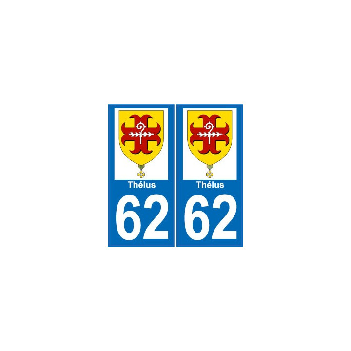 62 Thélus blason Logo 2 autocollant plaque stickers ville