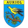 Pegatinas escudo de armas de Auriol adhesivo de la etiqueta engomada