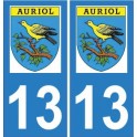 13 Auriol stadt aufkleber platte