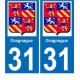 31 Gragnague coat of arms, city sticker, plate sticker