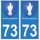 73 Saint-Jean-de-Maurienne blason autocollant plaque immatriculation ville